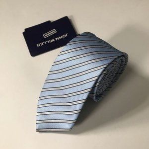 NWT JOHN MILLER Blue White Stripe Men’s Tie